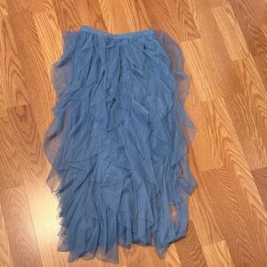Soho Apparel Asymmetrical Blue Tulle Skirt